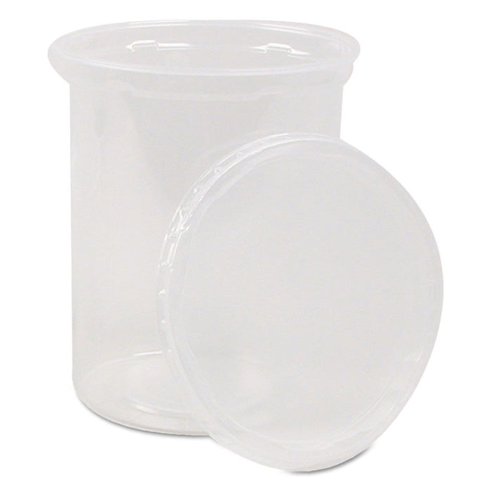 Deli Containers and Lids, 24 oz, 4.56" Diameter x 4" h, Clear, Plastic, 250/Carton