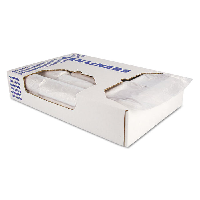 High-Density Waste Can Liners, 16 gal, 6 mic, 24" x 33", Natural, 50 Bags/Roll, 20 Rolls/Carton