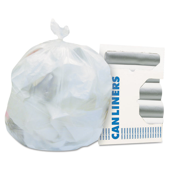 Linear Low-Density Can Liners, 16 gal, 0.35 mil, 24" x 32", Clear, 500/Carton