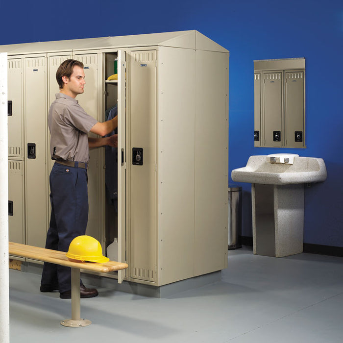 Sixteen Box Compartments and Coat Bar, 72w x 18d x 72h, Medium Gray
