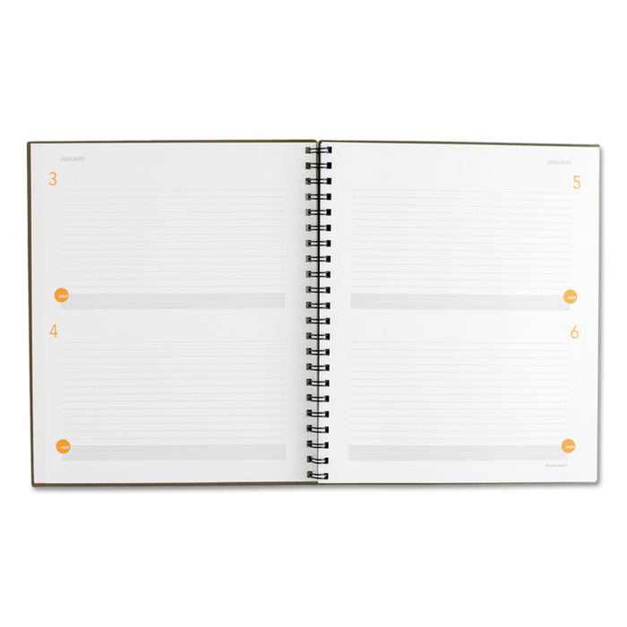 Plan. Write. Remember. Planning Notebook Two Days Per Page , 11 x 8.38, Gray Cover, Undated
