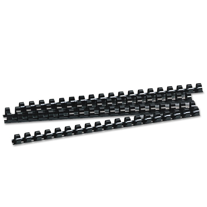 Plastic Comb Bindings for 11 x 8.5 Documents, 19 Rings, 0.5" (90-Sheet) Capacity, Black, 100/Pack
