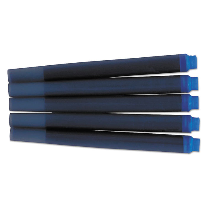 Refill Cartridge for Parker Washable Ink Fountain Pens, Blue Ink, 5/Pack
