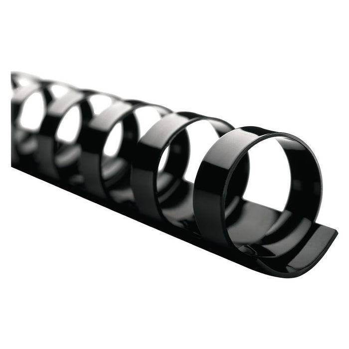 CombBind Standard Spines for 11 x 8.5 Documents, 19 Rings, 0.38" (60-Sheet) Capacity, Black, 100/Box
