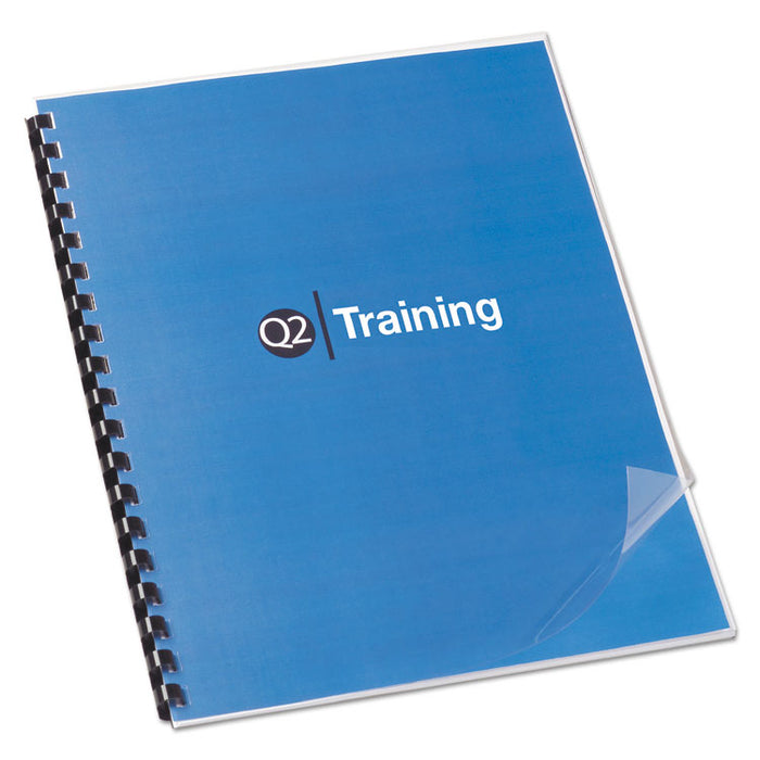 Clear View Presentation Covers for Binding Systems, Plastic, Square Corners, 11 x 8.5, Clear, 100/Box