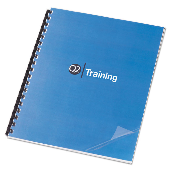Clear View Pre-Punched Presentation Covers for Binding Systems, Plastic, Square Corners, 11 x 8.5, Clear, 100/Box