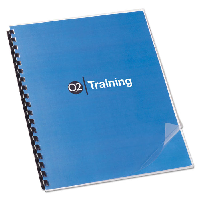 Clear View Pre-Punched Presentation Covers for Binding Systems, Plastic, Square Corners, 11 x 8.5, Clear, 100/Box