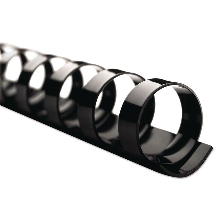CombBind Standard Spines for 11 x 8.5 Documents, 19 Rings, 1" (225-Sheet) Capacity, Black, 100/Box