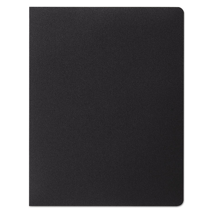 Opaque Plastic Presentation Covers for Binding Systems, Plastic, Round Corners, 11.25 x 8.75, Black, 25/Pack