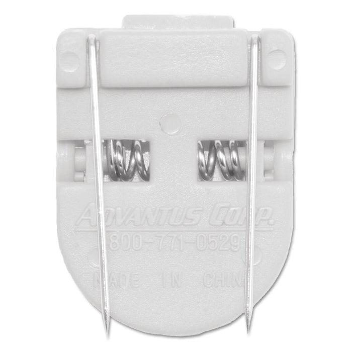 Wall Clips for Fabric Panels, 60 Sheet Capacity, White, 10/Box