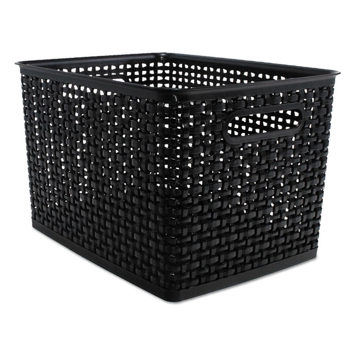 Weave Bins, 13.88 x 10.5 x 8.75, Black, 2/Pack