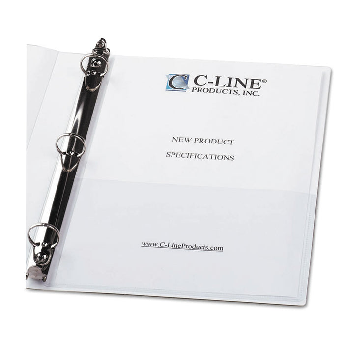 Peel and Stick Add-On Filing Pockets, 8.5 x 11, Clear, 10/Pack