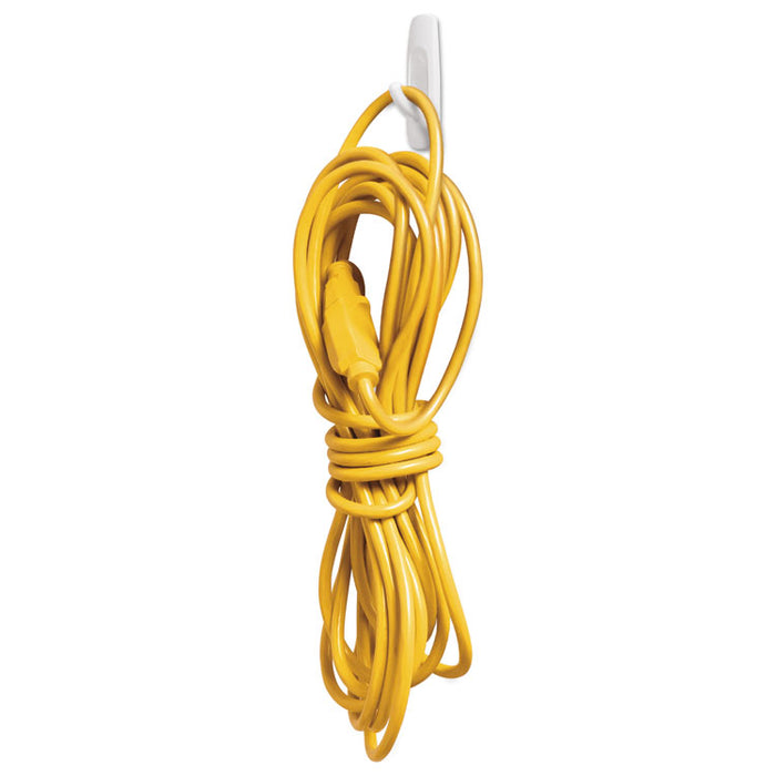 Medium Utility Hooks, Plastic, White, Supports 3 lb, 2/Pack