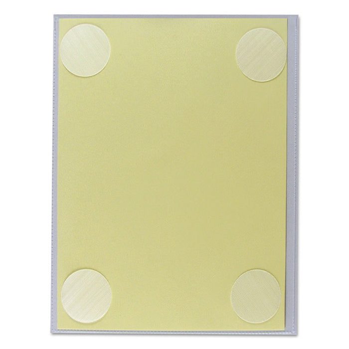 Cubicle Keepers Hook and Loop-Backed Display, 9.2 x 11.41, Velcro Mount, Clear, 25/Pack