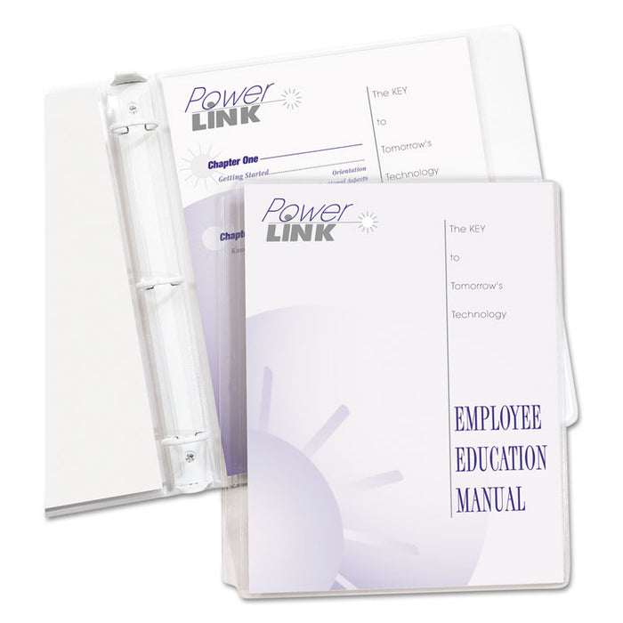 Vinyl Sheet Protectors, Super Heavy-Duty, Side: 3-Hole Punched, Top Load 8.5 x 11 Insert, Clear Front, 50/Box
