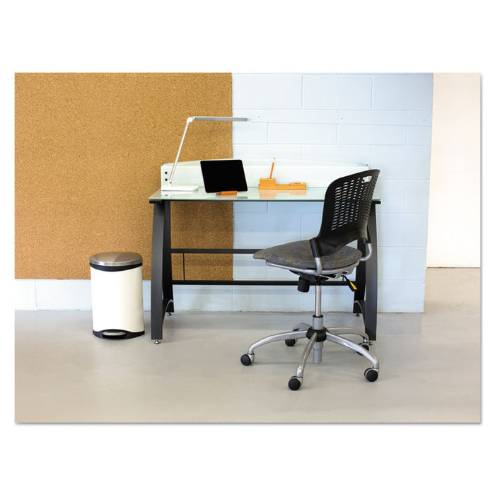 Step-On Medical Receptacle, 3 gal, Steel, White