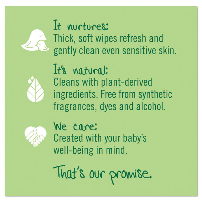 Free and Clear Baby Wipes, 7 x 7, Unscented, White, 64/Flip-Top Pack