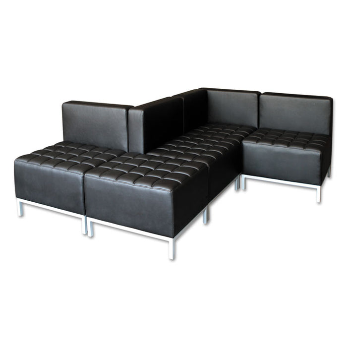 Alera QUB Series Ottoman, 26.38" x 21.5" x 17.5", Black