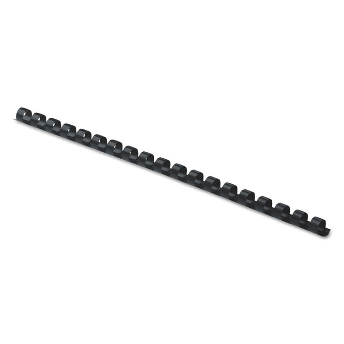 Plastic Comb Bindings for 11 x 8.5 Documents, 19 Rings, 0.25" (20-Sheet) Capacity, Black, 100/Pack