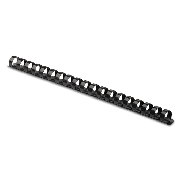 Plastic Comb Bindings for 11 x 8.5 Documents, 19 Rings, 0.38" (55-Sheet) Capacity, Black, 100/Pack