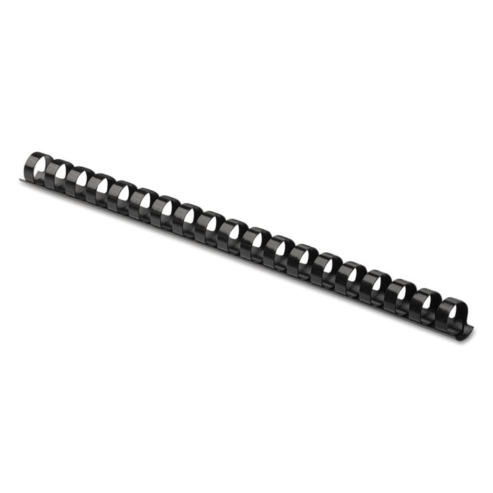 Plastic Comb Bindings for 11 x 8.5 Documents, 19 Rings, 0.38" (55-Sheet) Capacity, Black, 25/Pack