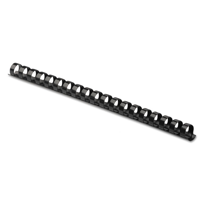 Plastic Comb Bindings for 11 x 8.5 Documents, 19 Rings, 0.63" (120-Sheet) Capacity, Black, 100/Pack