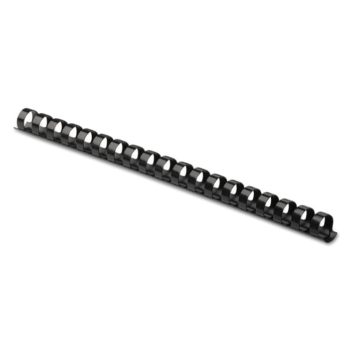 Plastic Comb Bindings for 11 x 8.5 Documents, 19 Rings, 0.5" (90-Sheet) Capacity, Black, 100/Pack