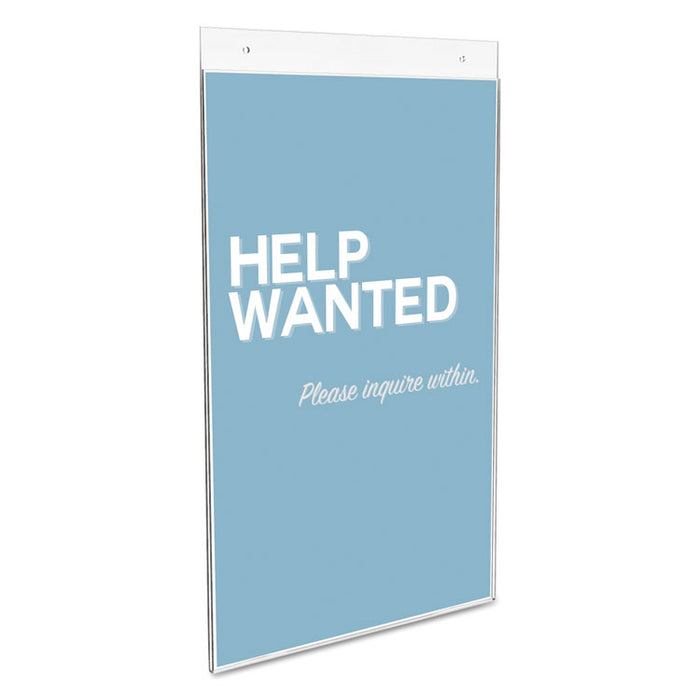 Classic Image Single-Sided Wall Sign Holder, Plastic, 11 x 17 Insert, Clear