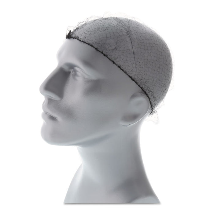 Lightweight Latex-Free Hairnets, Nylon, 28", Black, 144/Box, 20 Boxes/Carton