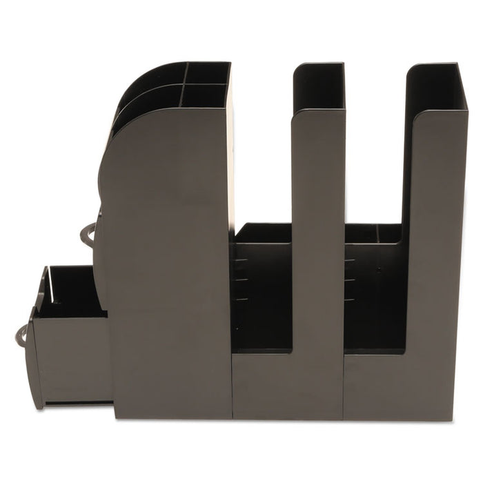 Coffee Condiment Caddy Organizer, 10 Compartments, 5.4 x 11 x 12.6, Black