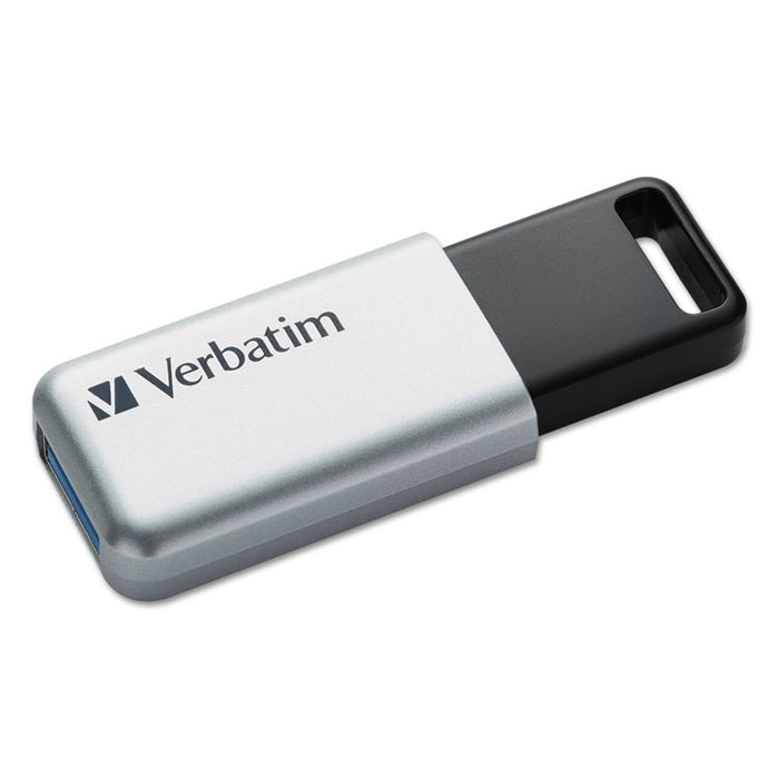 Store 'n' Go Secure Pro USB Flash Drive with AES 256 Encryption, 64 GB, Silver