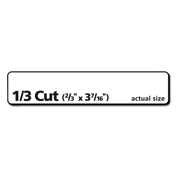 Removable File Folder Label with Sure-Feed Technology, 0.66 x 3.44, White, 30/Sheet, 25 Sheets/Pack