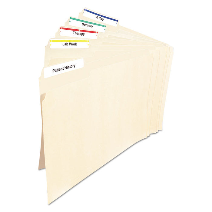 Permanent TrueBlock File Folder Label with Sure-Feed Technology, 0.66" x 3.44", White, 30/Sheet, 25 Sheets/Pack