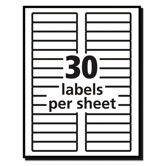 Removable File Folder Label with Sure Feed Technology, 0.66 x 3.44, White, 30/Sheet, 25 Sheets/Pack