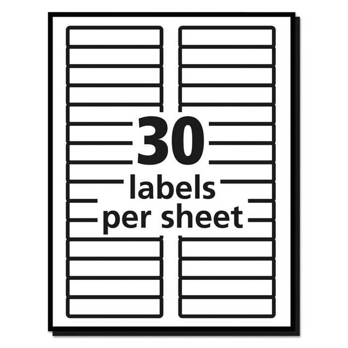 Permanent TrueBlock File Folder Label with Sure-Feed Technology, 0.66" x 3.44", White, 30/Sheet, 25 Sheets/Pack
