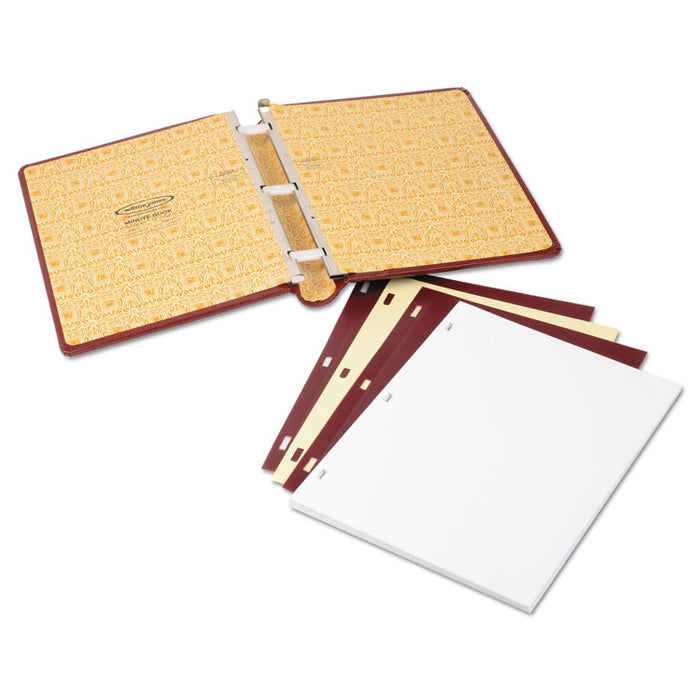 Looseleaf Corporation Minute Book, 1-Subject, Unruled, Red/Gold Cover, (250) 11 x 8.5 Sheets