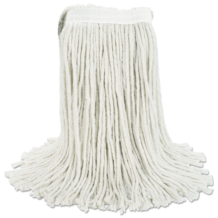 Cut-End Wet Mop Head, Cotton, #24, White