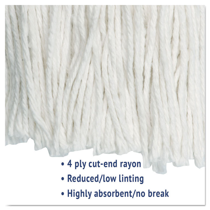 Cut-End Wet Mop Head, Rayon, #24, White