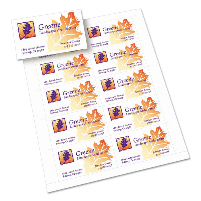 True Print Premium Clean Edge Business Cards, Inkjet, 2 x 3.5, White, 10 Cards/Sheet, 100 Sheets/Box