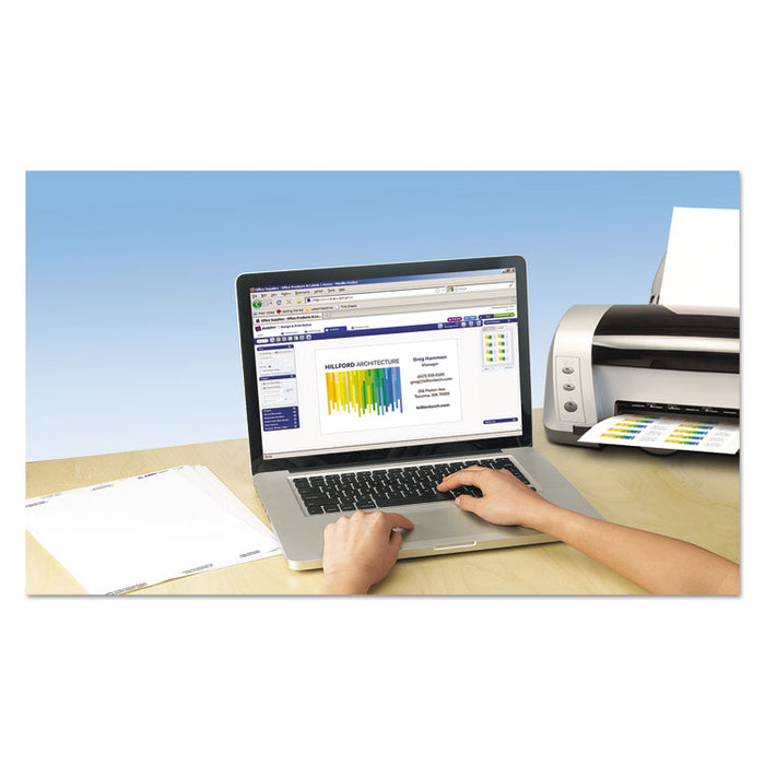Clean Edge Business Cards Value Pack, Laser, 2 x 3.5, White, 10 Cards/Sheet, 100 Sheets/Box