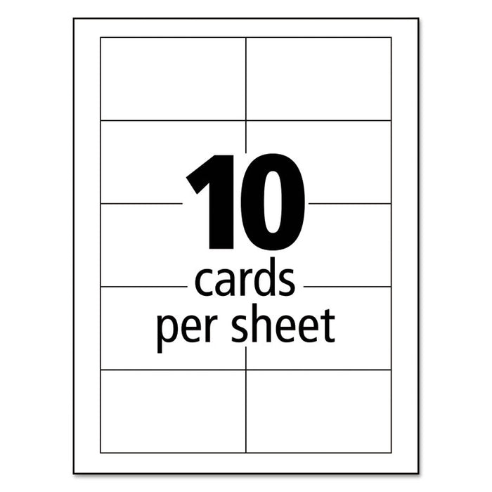True Print Premium Clean Edge Business Cards, Inkjet, 2 x 3.5, Ivory, 10 Cards Sheet, 20 Sheets/Pack