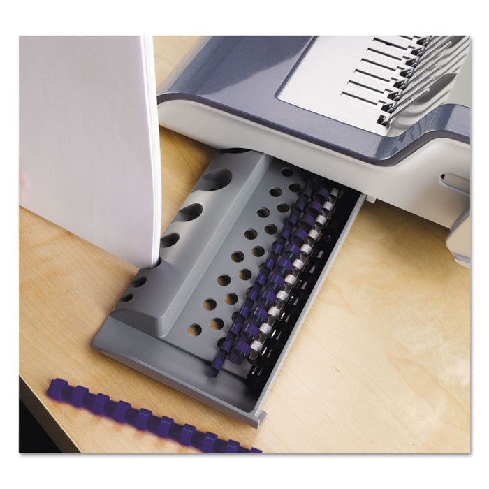 Quasar 500 Manual Comb Binding System, 500 Sheets, 18.13 x 15.38 x 5.13, Metallic Gray