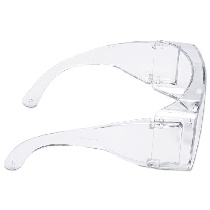 Tour-Guard V Protective Eyewear, Wall-Mount Dispenser Box, Frameless OTG, Clear Single Lens, 20/Box