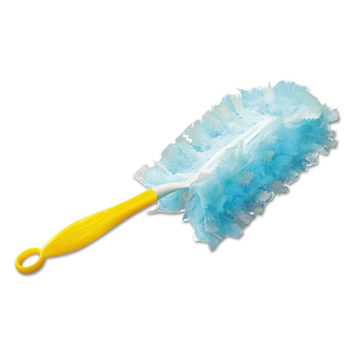 Dusters Starter Kit, Dust Lock Fiber, 6" Handle with Five Refill Dusters, Blue/Yellow, 6/Carton