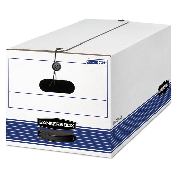 STOR/FILE Medium-Duty Strength Storage Boxes, Letter Files, 12.25" x 24.13" x 10.75", White/Blue, 12/Carton