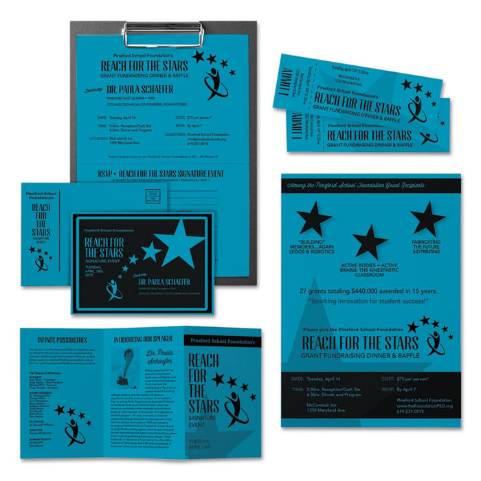 Color Cardstock, 65 lb Cover Weight, 8.5 x 11, Celestial Blue, 250/Pack