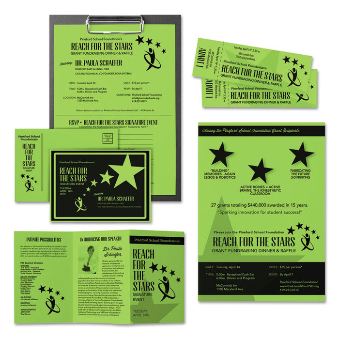 Color Cardstock, 65 lb Cover Weight, 8.5 x 11, Martian Green, 250/Pack