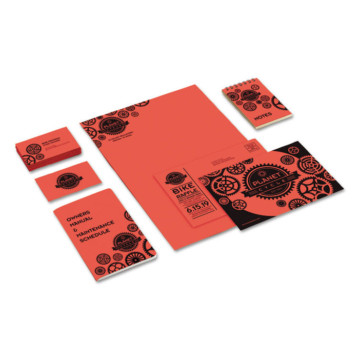 Color Cardstock, 65 lb Cover Weight, 8.5 x 11, Rocket Red, 250/Pack