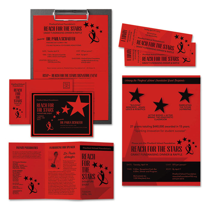 Color Cardstock, 65 lb Cover Weight, 8.5 x 11, Re-Entry Red, 250/Pack