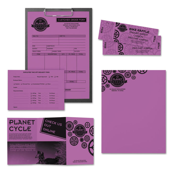 Color Paper, 24 lb Bond Weight, 8.5 x 11, Planetary Purple, 500 Sheets/Ream